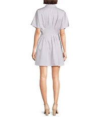 Alex Marie Sophia Collar Short Sleeve Lyocell Blend Dress