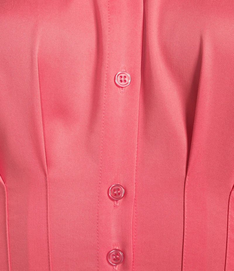 Alex Marie Sophia Collared Short Sleeve Midi Shirtdress