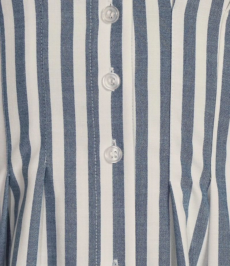 Alex Marie Sophia Stripe Button Down Collared Short Sleeve Dress