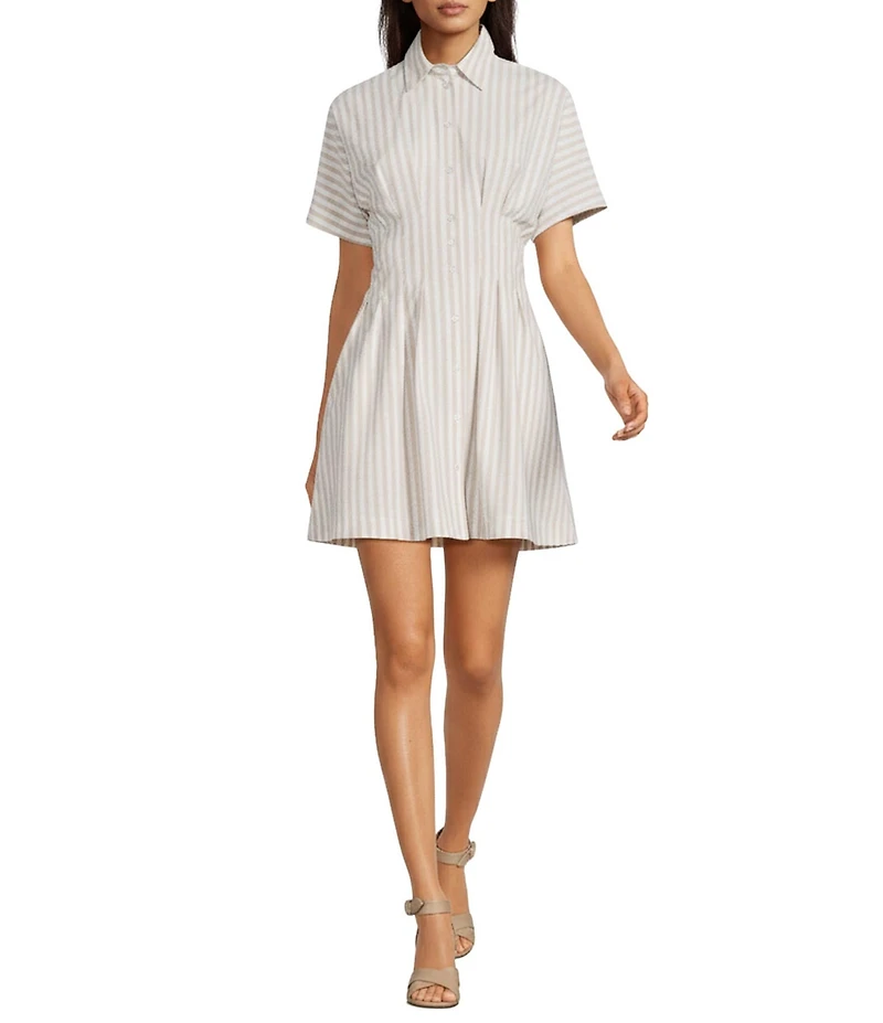 Alex Marie Stripe Collar Above Elbow Novelty Sophia Dress