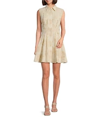 Alex Marie Tinsley Cotton Jacquard Cap Sleeve Button Down Dress
