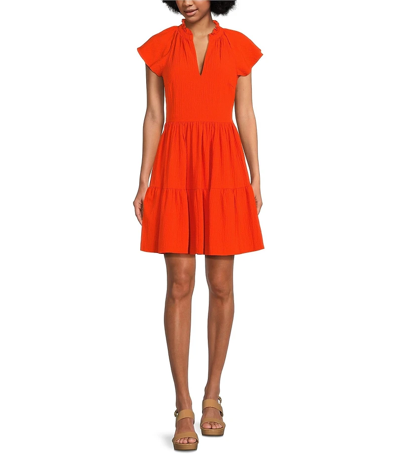 Alex Marie Vanya V-Neck Short Sleeve Dress