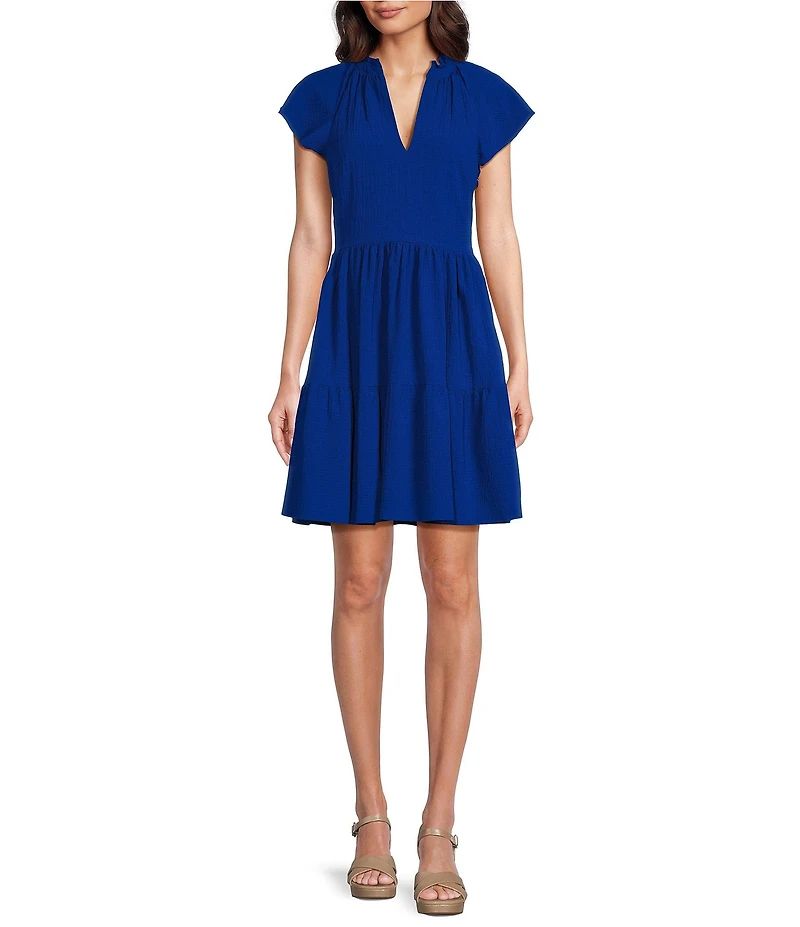Alex Marie Vanya V-Neck Short Sleeve Dress