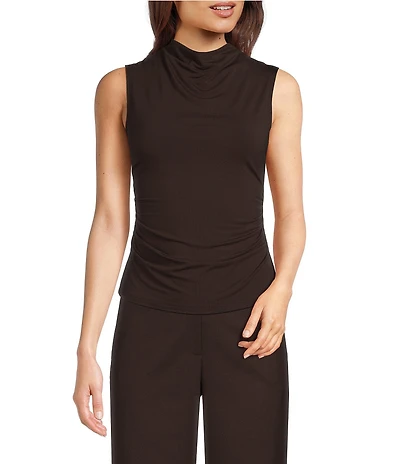 Alex Marie Wendy Draped Cowl Neck Sleeveless Blouse