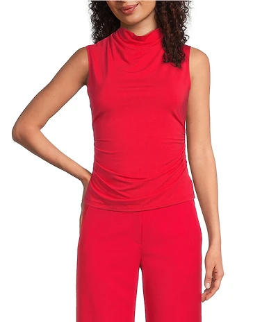 Alex Marie Wendy Draped Cowl Neck Sleeveless Blouse