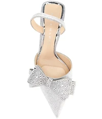 Alex Marie Wendy Glitter Rhinestone Bow Slingback Pumps