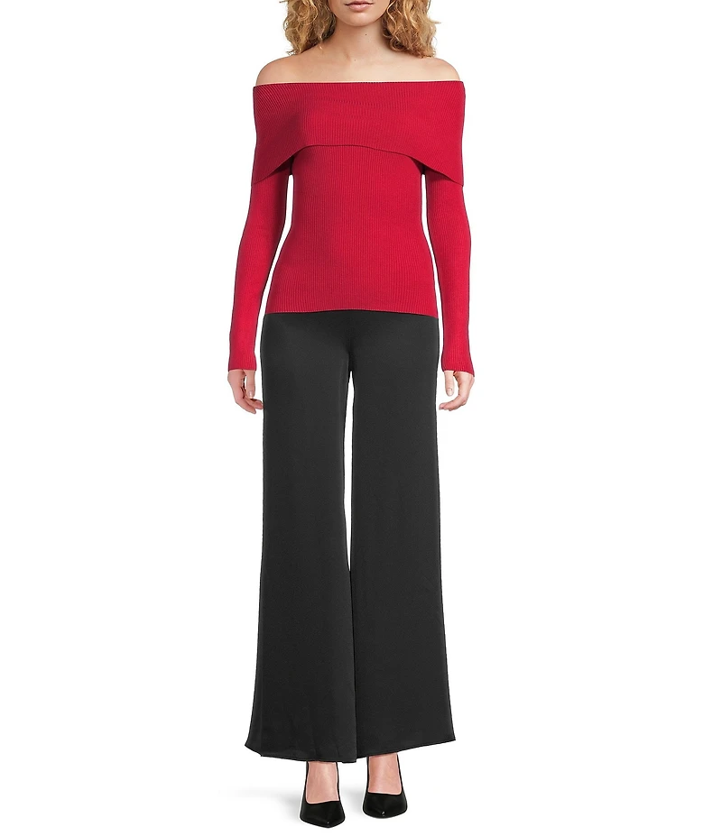 Alex Marie Whitney Off-The-Shoulder Long Sleeve Sweater