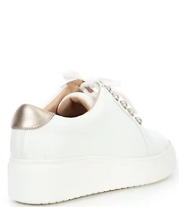 Alex Marie Wrenna Pearl Stud Embellished Leather Platform Sneakers