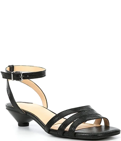 Alex Marie Zamora Embossed Leather Cone Heel Sandals