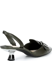 Alex Marie Zell Leather Buckle Ornament Slingback Pumps