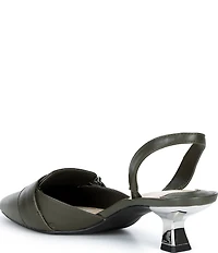 Alex Marie Zell Leather Buckle Ornament Slingback Pumps
