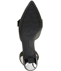 Alex Marie Zell Leather Buckle Ornament Slingback Pumps