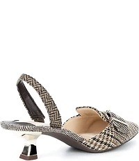 Alex Marie Zell Plaid Buckle Ornament Slingback Pumps