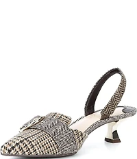 Alex Marie Zell Plaid Buckle Ornament Slingback Pumps
