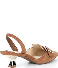 Alex Marie Zell Suede Buckle Hardware Slingback Pumps