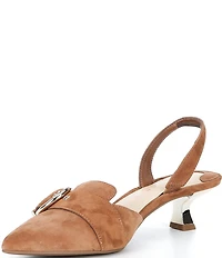 Alex Marie Zell Suede Buckle Hardware Slingback Pumps