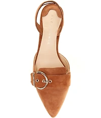 Alex Marie Zell Suede Buckle Hardware Slingback Pumps