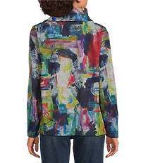 Ali Miles Brushed Knit Cinched Cowl Neck Long Sleeve Pullover