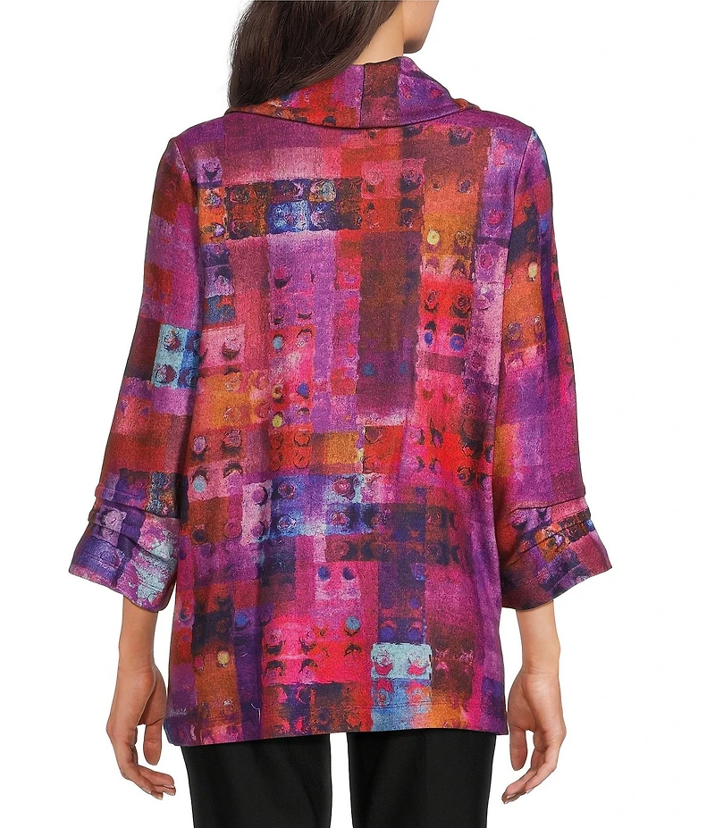 Ali Miles Brushed Knit Funnel Neck 3/4 Sleeve Popover Tunic