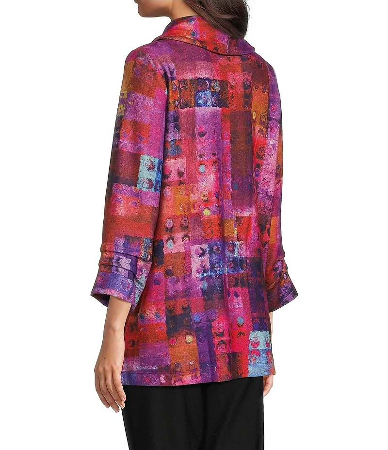 Ali Miles Brushed Knit Funnel Neck 3/4 Sleeve Popover Tunic