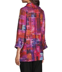 Ali Miles Brushed Knit Funnel Neck 3/4 Sleeve Popover Tunic