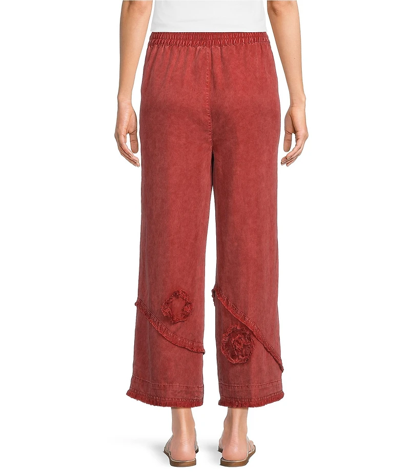 Ali Miles Coordinating Applique Drawstring Straight Pull-On Pants