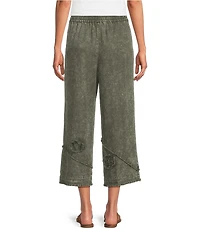 Ali Miles Coordinating Applique Drawstring Straight Pull-On Pants