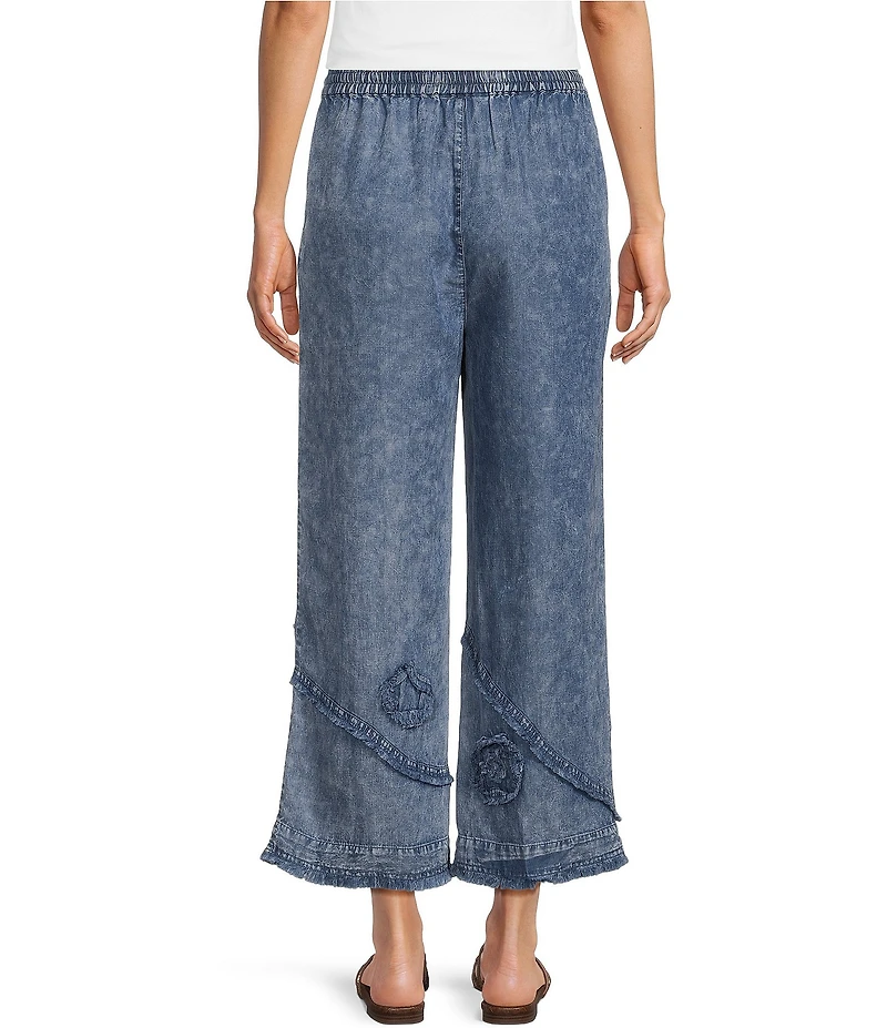 Ali Miles Coordinating Applique Drawstring Straight Pull-On Pants