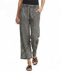 Ali Miles Coordinating Applique Drawstring Straight Pull-On Pants