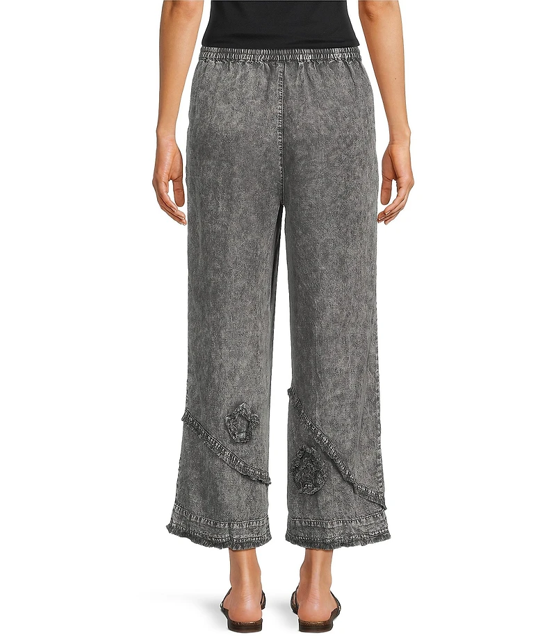 Ali Miles Coordinating Applique Drawstring Straight Pull-On Pants