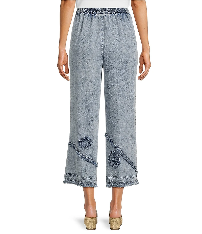 Ali Miles Coordinating Applique Drawstring Straight Pull-On Pants