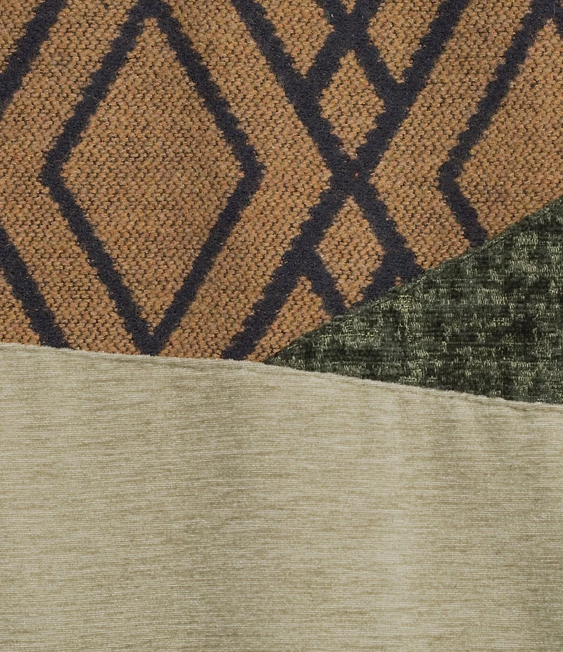 Ali Miles Geometric Patchwork Point Collar Long Sleeve Embroidered Trim Button Front Jacket