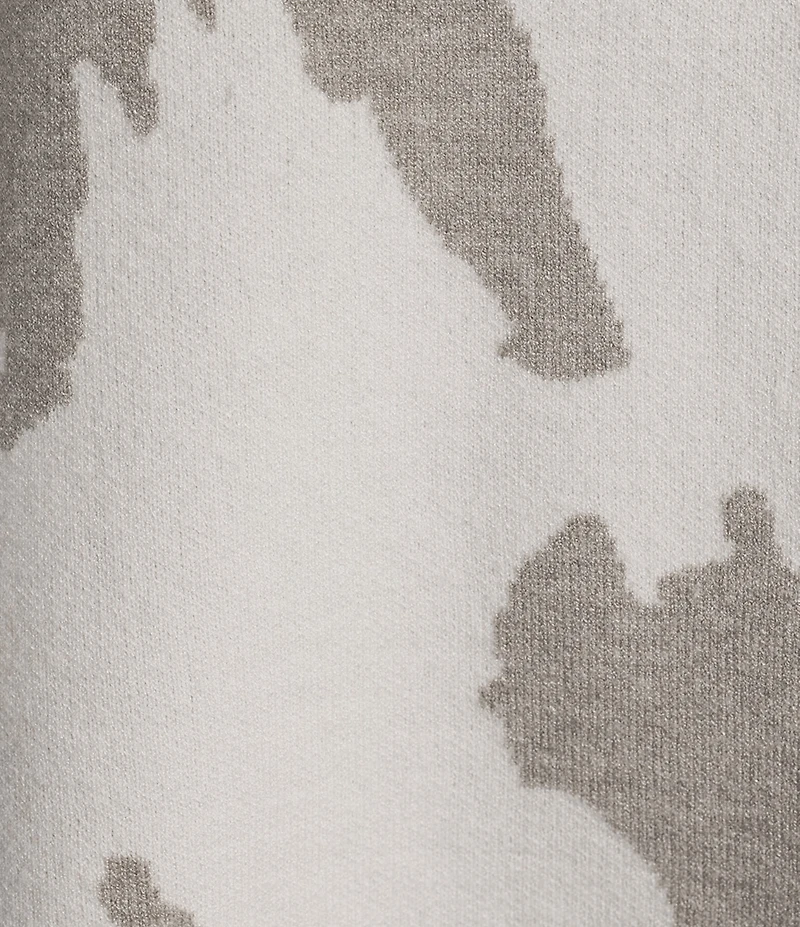 Ali Miles Jacquard Knit Abstract Stripe Split Cowl Zipper Neck Long Sleeve Pop-Over Sweater