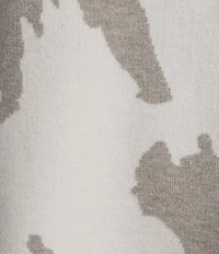 Ali Miles Jacquard Knit Abstract Stripe Split Cowl Zipper Neck Long Sleeve Pop-Over Sweater