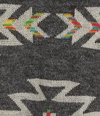 Ali Miles Jacquard Knit Mock Neck 3/4 Cuffed Sleeve Sweater Poncho