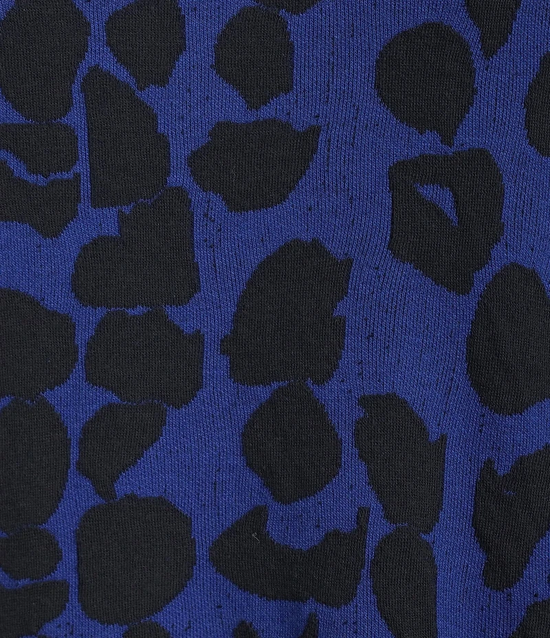 Ali Miles Jacquard Knit Spotted Cowl Neck 3/4 Sleeve Tunic