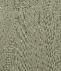 Ali Miles Jacquard Knit Wide Leg Pull On Crop Pants