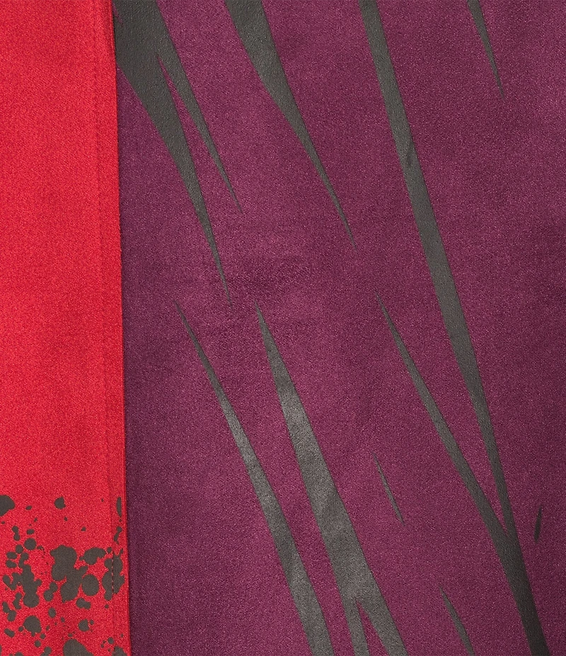 Ali Miles Knit Abstract Print Knit Lapel Collar 3/4 Sleeve Hi-Low Hem Jacket