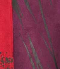 Ali Miles Knit Abstract Print Knit Lapel Collar 3/4 Sleeve Hi-Low Hem Jacket