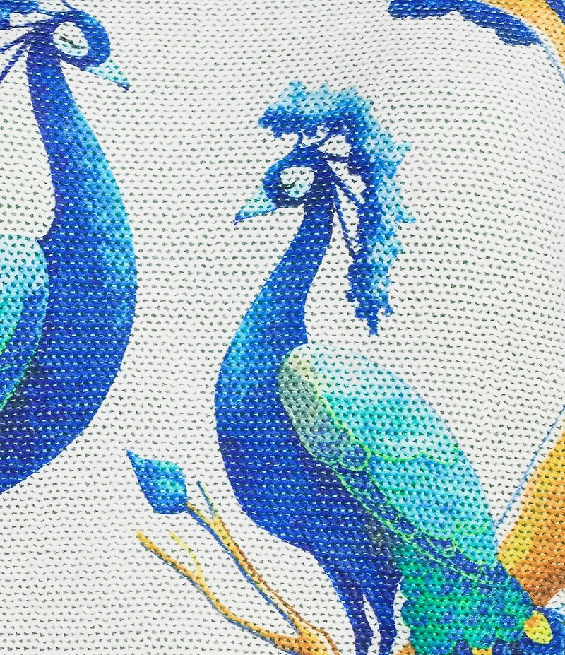 Ali Miles Knit Floral Peacock Round Neck Long Sleeve Sweater