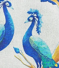 Ali Miles Knit Floral Peacock Round Neck Long Sleeve Sweater