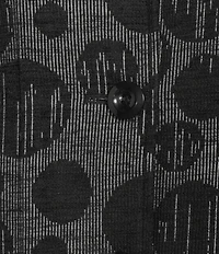 Ali Miles Knit Jacquard All Over Dots Stand Collar Long Sleeve Button Front Tunic