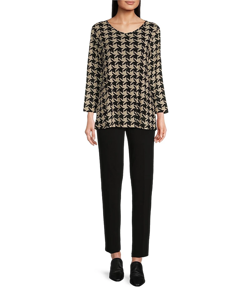 Ali Miles Knit Pull-On Straight Leg Pants