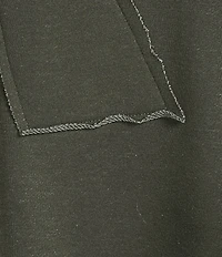 Ali Miles Knit Raw Edge Bow Detail Crew Neck Dolman Long Sleeve Top
