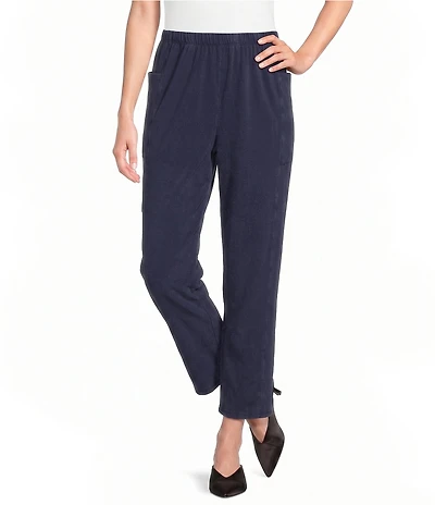 Ali Miles Knit Slight Barrel Leg Crop Length Pull-On Pants