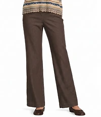 Ali Miles Knit Wide Leg Elastic Waistband Pull On Pants