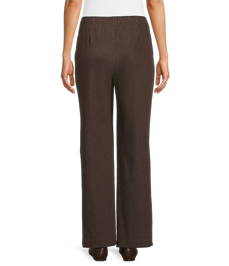 Ali Miles Knit Wide Leg Elastic Waistband Pull On Pants