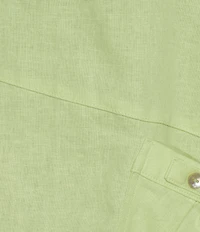 Ali Miles Linen-Blend Round Neck 3/4 Sleeve Top