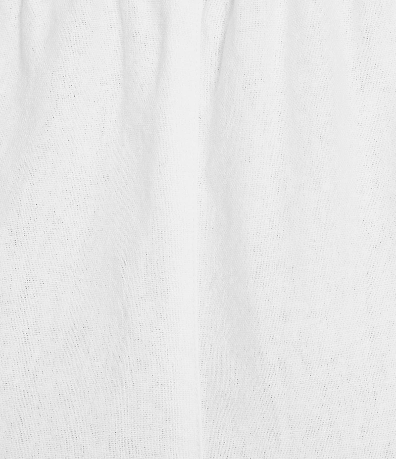 Ali Miles Linen-Blend Straight Leg Cinch Tie Hem Pull-On Pants