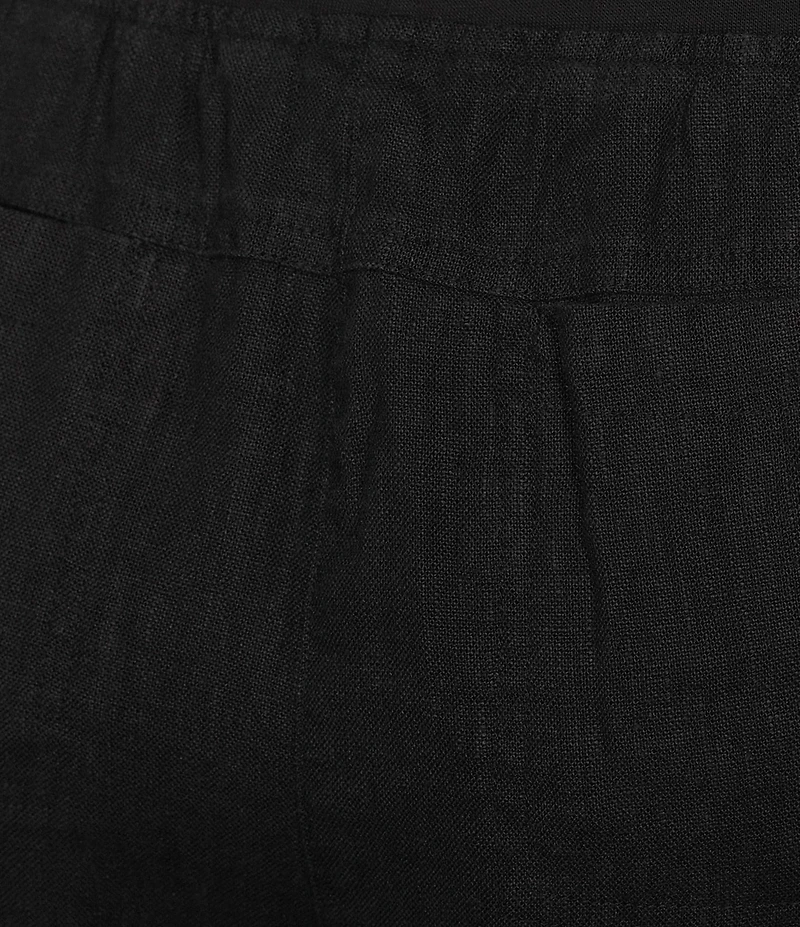 Ali Miles Linen Blend Woven Wide Leg Pull-On Cropped Pants